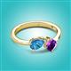 3 - Lysha 1.35 ctw Blue Topaz Pear Shape (7x5 mm) & Lab Amethyst Cushion Shape (5.00 mm) Toi Et Moi Engagement Ring 