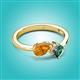 3 - Lysha 1.46 ctw Citrine Pear Shape (7x5 mm) & Lab Created Alexandrite Cushion Shape (5.00 mm) Toi Et Moi Engagement Ring 