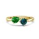 1 - Lysha 1.55 ctw Green Garnet Pear Shape (7x5 mm) & London Blue Topaz Cushion Shape (5.00 mm) Toi Et Moi Engagement Ring 