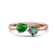 1 - Lysha 1.61 ctw Green Garnet Pear Shape (7x5 mm) & Lab Created Alexandrite Cushion Shape (5.00 mm) Toi Et Moi Engagement Ring 