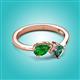 3 - Lysha 1.61 ctw Green Garnet Pear Shape (7x5 mm) & Lab Created Alexandrite Cushion Shape (5.00 mm) Toi Et Moi Engagement Ring 