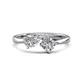 1 - Lysha 1.32 ctw IGI Certified Lab Grown Diamond Pear Shape (7x5 mm) & Moissanite Cushion Shape (5.00 mm) Toi Et Moi Engagement Ring 