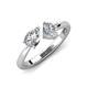 5 - Lysha 1.25 ctw IGI Certified Lab Grown Diamond Pear Shape (7x5 mm) & Lab Grown Diamond Cushion Shape (5.00 mm) Toi Et Moi Engagement Ring 