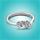 4 - Lysha 1.25 ctw IGI Certified Lab Grown Diamond Pear Shape (7x5 mm) & Natural Diamond Cushion Shape (5.00 mm) Toi Et Moi Engagement Ring 