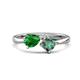 1 - Lysha 1.61 ctw Green Garnet Pear Shape (7x5 mm) & Lab Created Alexandrite Cushion Shape (5.00 mm) Toi Et Moi Engagement Ring 