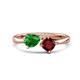 1 - Lysha 1.55 ctw Green Garnet Pear Shape (7x5 mm) & Red Garnet Cushion Shape (5.00 mm) Toi Et Moi Engagement Ring 