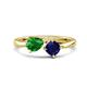 1 - Lysha 1.61 ctw Green Garnet Pear Shape (7x5 mm) & Lab Created Blue Sapphire Cushion Shape (5.00 mm) Toi Et Moi Engagement Ring 