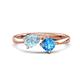 1 - Lysha 1.35 ctw Aquamarine Pear Shape (7x5 mm) & Blue Topaz Cushion Shape (5.00 mm) Toi Et Moi Engagement Ring 