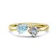 1 - Lysha 1.17 ctw Aquamarine Pear Shape (7x5 mm) & Moissanite Cushion Shape (5.00 mm) Toi Et Moi Engagement Ring 