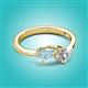 3 - Lysha 1.17 ctw Aquamarine Pear Shape (7x5 mm) & Moissanite Cushion Shape (5.00 mm) Toi Et Moi Engagement Ring 