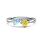 1 - Lysha 1.41 ctw Aquamarine Pear Shape (7x5 mm) & Lab Created Yellow Sapphire Cushion Shape (5.00 mm) Toi Et Moi Engagement Ring 