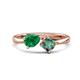 1 - Lysha 1.61 ctw Emerald Pear Shape (7x5 mm) & Lab Created Alexandrite Cushion Shape (5.00 mm) Toi Et Moi Engagement Ring 