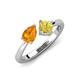 4 - Lysha 1.46 ctw Citrine Pear Shape (7x5 mm) & Lab Created Yellow Sapphire Cushion Shape (5.00 mm) Toi Et Moi Engagement Ring 