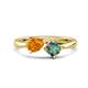1 - Lysha 1.46 ctw Citrine Pear Shape (7x5 mm) & Lab Created Alexandrite Cushion Shape (5.00 mm) Toi Et Moi Engagement Ring 