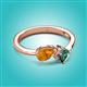 3 - Lysha 1.46 ctw Citrine Pear Shape (7x5 mm) & Lab Created Alexandrite Cushion Shape (5.00 mm) Toi Et Moi Engagement Ring 