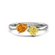 1 - Lysha 1.46 ctw Citrine Pear Shape (7x5 mm) & Lab Created Yellow Sapphire Cushion Shape (5.00 mm) Toi Et Moi Engagement Ring 