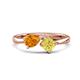 1 - Lysha 1.46 ctw Citrine Pear Shape (7x5 mm) & Lab Created Yellow Sapphire Cushion Shape (5.00 mm) Toi Et Moi Engagement Ring 