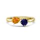 1 - Lysha 1.46 ctw Citrine Pear Shape (7x5 mm) & Lab Created Blue Sapphire Cushion Shape (5.00 mm) Toi Et Moi Engagement Ring 