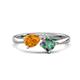 1 - Lysha 1.46 ctw Citrine Pear Shape (7x5 mm) & Lab Created Alexandrite Cushion Shape (5.00 mm) Toi Et Moi Engagement Ring 