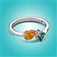 3 - Lysha 1.46 ctw Citrine Pear Shape (7x5 mm) & Lab Created Alexandrite Cushion Shape (5.00 mm) Toi Et Moi Engagement Ring 