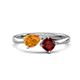 1 - Lysha 1.40 ctw Citrine Pear Shape (7x5 mm) & Red Garnet Cushion Shape (5.00 mm) Toi Et Moi Engagement Ring 