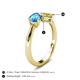 5 - Lysha 1.66 ctw Blue Topaz Pear Shape (7x5 mm) & Lab Created Yellow Sapphire Cushion Shape (5.00 mm) Toi Et Moi Engagement Ring 