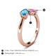 5 - Lysha 1.66 ctw Blue Topaz Pear Shape (7x5 mm) & Lab Created Pink Sapphire Cushion Shape (5.00 mm) Toi Et Moi Engagement Ring 