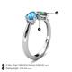5 - Lysha 1.66 ctw Blue Topaz Pear Shape (7x5 mm) & Lab Created Alexandrite Cushion Shape (5.00 mm) Toi Et Moi Engagement Ring 