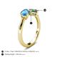 5 - Lysha 1.66 ctw Blue Topaz Pear Shape (7x5 mm) & Lab Created Alexandrite Cushion Shape (5.00 mm) Toi Et Moi Engagement Ring 