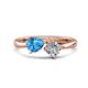 1 - Lysha 1.35 ctw Blue Topaz Pear Shape (7x5 mm) & Lab Grown Diamond Cushion Shape (5.00 mm) Toi Et Moi Engagement Ring 