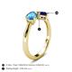 5 - Lysha 1.66 ctw Blue Topaz Pear Shape (7x5 mm) & Lab Created Blue Sapphire Cushion Shape (5.00 mm) Toi Et Moi Engagement Ring 