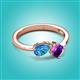 3 - Lysha 1.35 ctw Blue Topaz Pear Shape (7x5 mm) & Lab Amethyst Cushion Shape (5.00 mm) Toi Et Moi Engagement Ring 