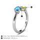 5 - Lysha 1.50 ctw Blue Topaz Pear Shape (7x5 mm) & Peridot Cushion Shape (5.00 mm) Toi Et Moi Engagement Ring 