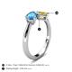 5 - Lysha 1.66 ctw Blue Topaz Pear Shape (7x5 mm) & Lab Created Yellow Sapphire Cushion Shape (5.00 mm) Toi Et Moi Engagement Ring 