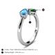 5 - Lysha 1.40 ctw Blue Topaz Pear Shape (7x5 mm) & Lab Created Emerald Cushion Shape (5.00 mm) Toi Et Moi Engagement Ring 