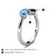 5 - Lysha 1.66 ctw Blue Topaz Pear Shape (7x5 mm) & Lab Created Blue Sapphire Cushion Shape (5.00 mm) Toi Et Moi Engagement Ring 