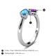 5 - Lysha 1.35 ctw Blue Topaz Pear Shape (7x5 mm) & Lab Amethyst Cushion Shape (5.00 mm) Toi Et Moi Engagement Ring 