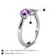 5 - Lysha 1.22 ctw Amethyst Pear Shape (7x5 mm) & Moissanite Cushion Shape (5.00 mm) Toi Et Moi Engagement Ring 