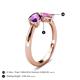 5 - Lysha 1.46 ctw Amethyst Pear Shape (7x5 mm) & Lab Created Pink Sapphire Cushion Shape (5.00 mm) Toi Et Moi Engagement Ring 