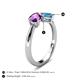 5 - Lysha 1.40 ctw Amethyst Pear Shape (7x5 mm) & Blue Topaz Cushion Shape (5.00 mm) Toi Et Moi Engagement Ring 