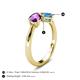 5 - Lysha 1.40 ctw Amethyst Pear Shape (7x5 mm) & Blue Topaz Cushion Shape (5.00 mm) Toi Et Moi Engagement Ring 