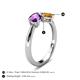 5 - Lysha 1.15 ctw Amethyst Pear Shape (7x5 mm) & Citrine Cushion Shape (5.00 mm) Toi Et Moi Engagement Ring 