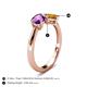 5 - Lysha 1.15 ctw Amethyst Pear Shape (7x5 mm) & Citrine Cushion Shape (5.00 mm) Toi Et Moi Engagement Ring 