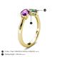 5 - Lysha 1.46 ctw Amethyst Pear Shape (7x5 mm) & Lab Created Alexandrite Cushion Shape (5.00 mm) Toi Et Moi Engagement Ring 