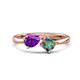 1 - Lysha 1.46 ctw Amethyst Pear Shape (7x5 mm) & Lab Created Alexandrite Cushion Shape (5.00 mm) Toi Et Moi Engagement Ring 