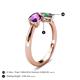 5 - Lysha 1.46 ctw Amethyst Pear Shape (7x5 mm) & Lab Created Alexandrite Cushion Shape (5.00 mm) Toi Et Moi Engagement Ring 