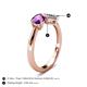 5 - Lysha 1.22 ctw Amethyst Pear Shape (7x5 mm) & Moissanite Cushion Shape (5.00 mm) Toi Et Moi Engagement Ring 