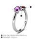 5 - Lysha 1.40 ctw Amethyst Pear Shape (7x5 mm) & Red Garnet Cushion Shape (5.00 mm) Toi Et Moi Engagement Ring 