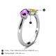 5 - Lysha 1.46 ctw Amethyst Pear Shape (7x5 mm) & Lab Created Yellow Sapphire Cushion Shape (5.00 mm) Toi Et Moi Engagement Ring 