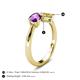 5 - Lysha 1.46 ctw Amethyst Pear Shape (7x5 mm) & Lab Created Yellow Sapphire Cushion Shape (5.00 mm) Toi Et Moi Engagement Ring 
